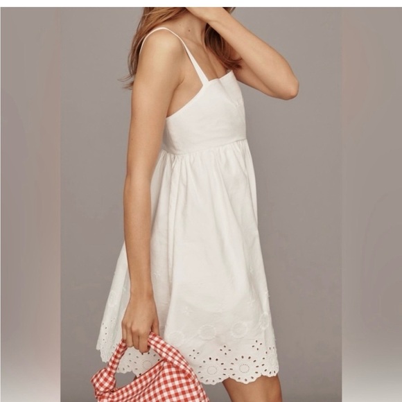 NWT Maeve Anthropologie White Eyelet Romper Women’s Size M coastal cowgirl